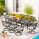 Aiona 8 - Person Metal Patio Dining Set with Extendable Rectangular Table , Cushions Included