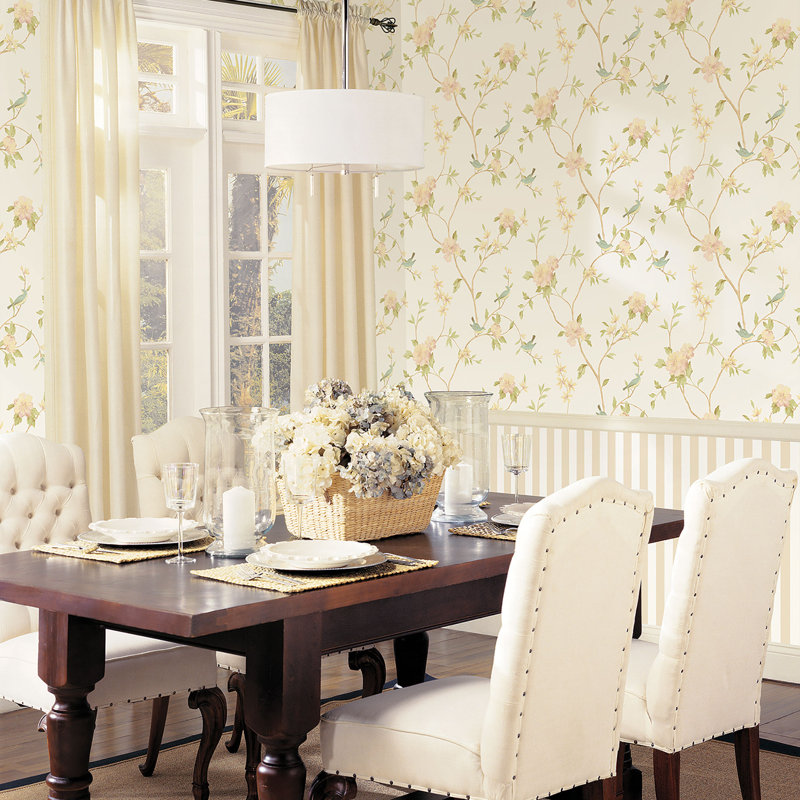 Miah 10m x 53cm Matte Wallpaper Roll, White/Yellow