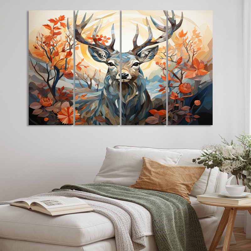 Ensemble de décorations murales en métal Deer