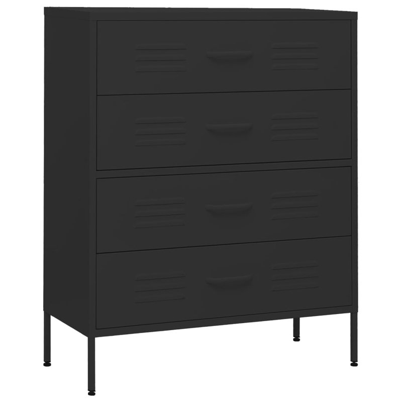Robinne 80cm W 4 - Drawer Chest of Drawers, Black