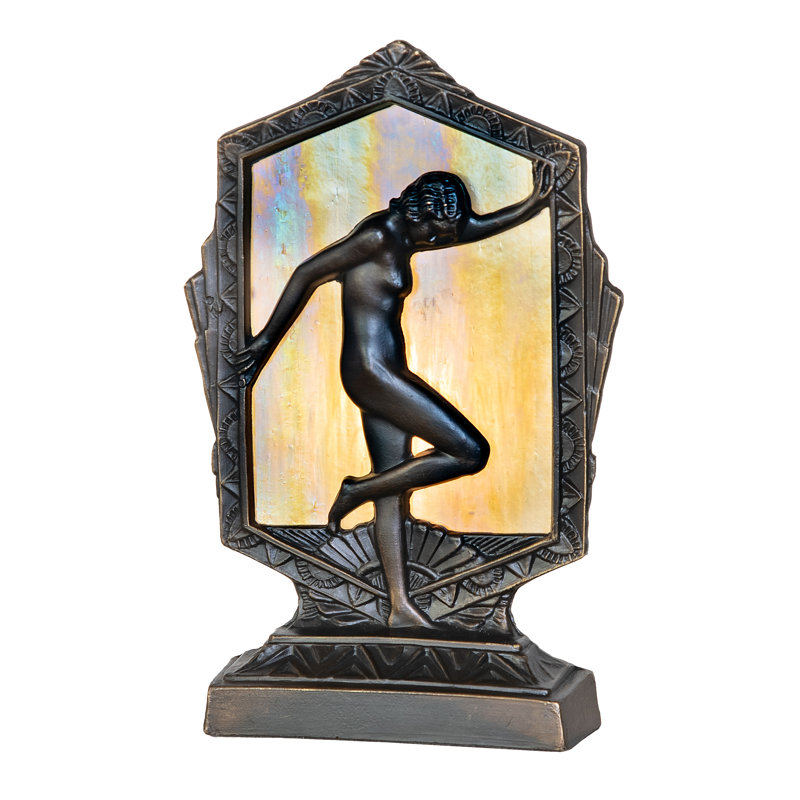 9" High Deco Posing Lady Accent Lamp, Yellow/Blue/Purple