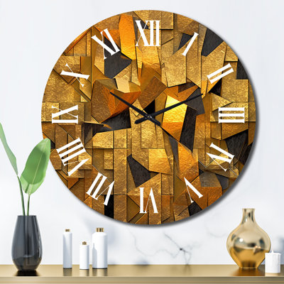 Horloge murale dorée