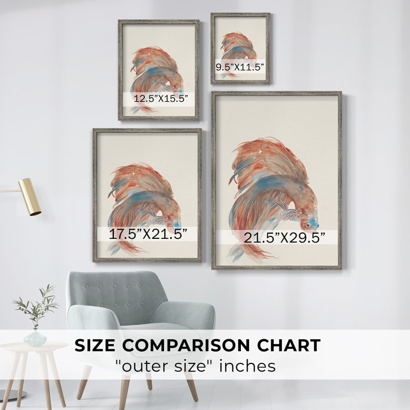 Reproduction encadrée Betta III - bois massif, H 21 po x l 17 po