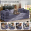 Canapé-lit 64,7 po en velours côtelé désossé, canapé futon modulaire, canapé en mousse à compression avec 2 coussins, aucun assemblage requis-1369500023-1374894628
