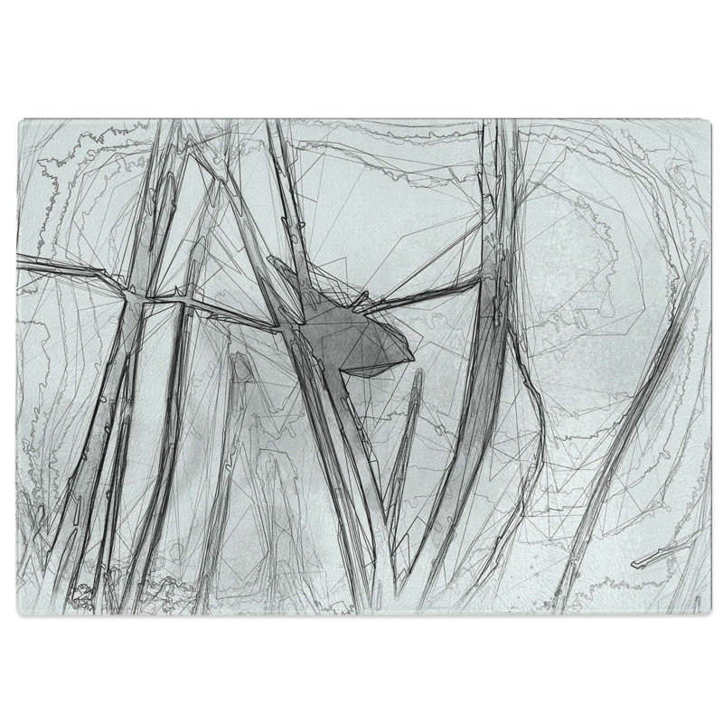 Tempered Glass Bird on a Branch Chopping Board, 39 cm W x 28.5 cm L