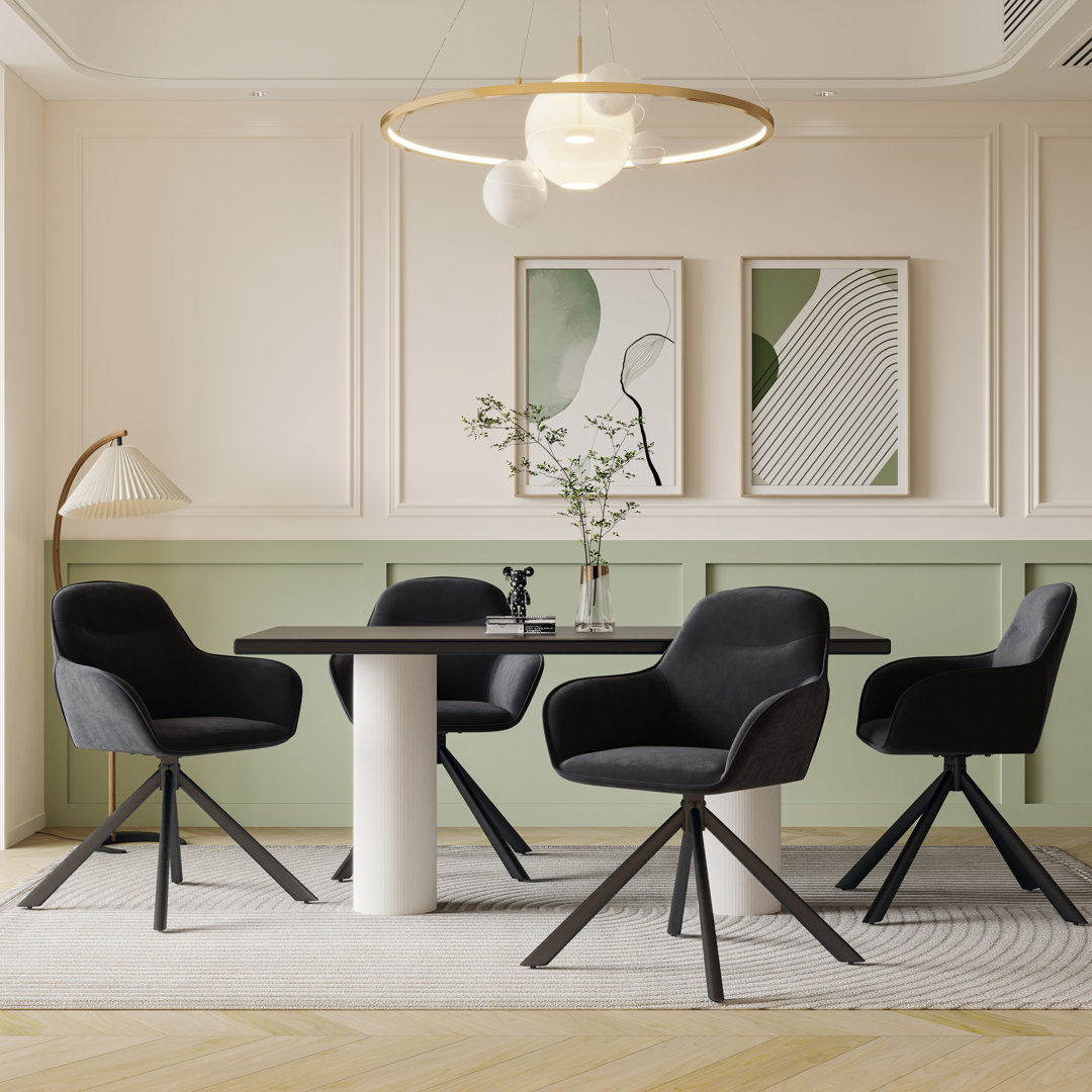 48.5cm H Fabric Upholstered Dining Chair with Arm