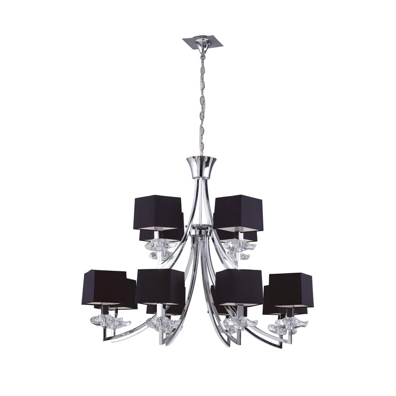 12 - Light Shaded Chandelier, Black
