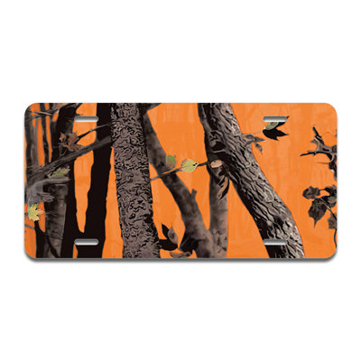 Orange Camo Aluminum Plate Frame