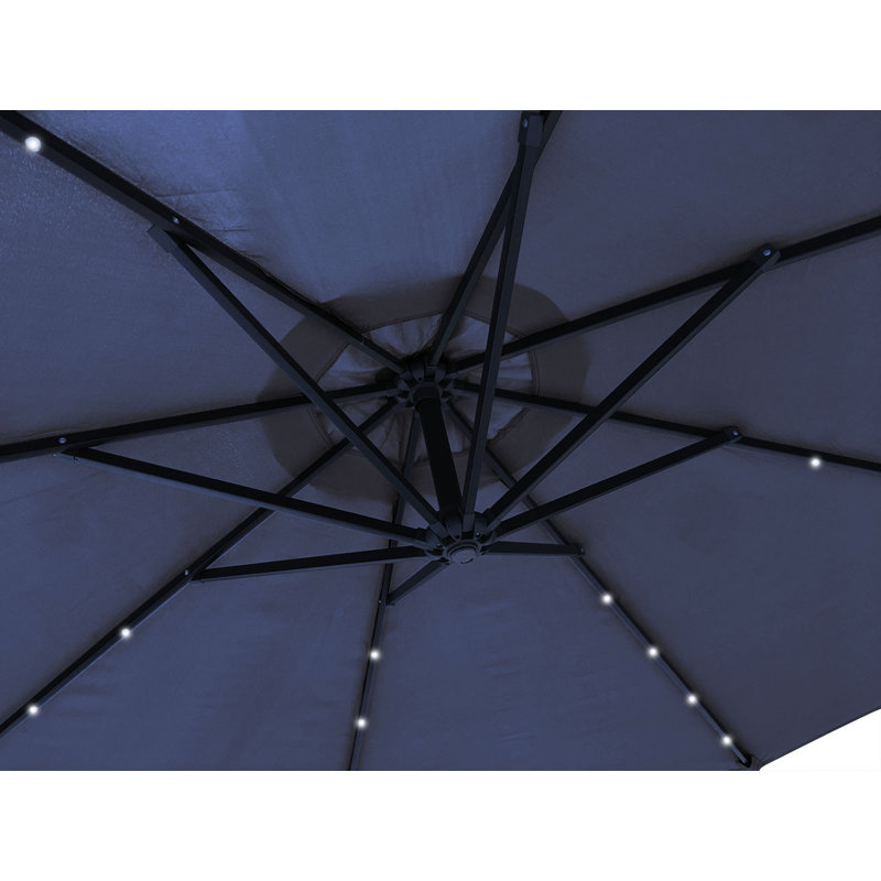 Horan 300cm Lighted Cantilever Parasol, Blue