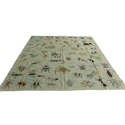 Tapis carré vert clair Odell