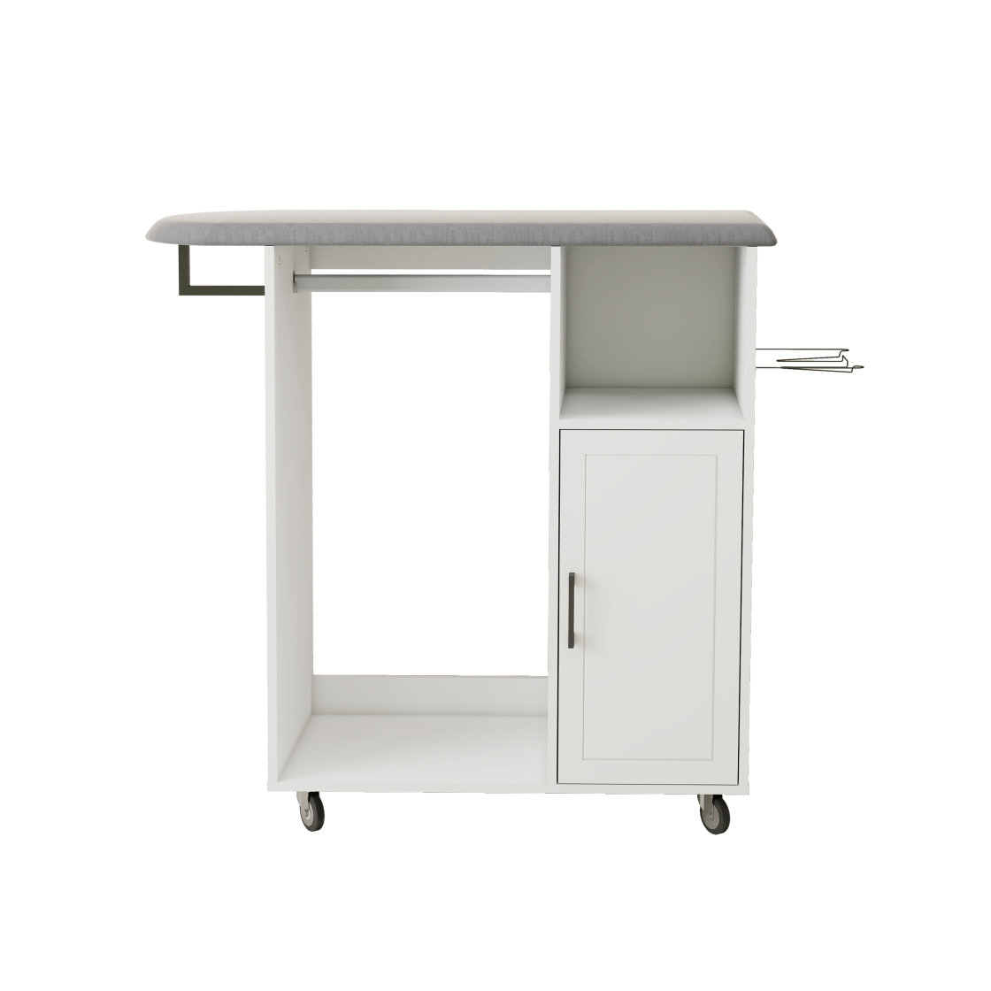 Ebern Designs Ironing Cart With Rolling Ironing Board, Multipurpose ...