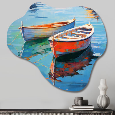 «Boat Harmonic Waters - Cloud Boat», art mural en métal, reproduction de sculpture murale asymétrique en métal