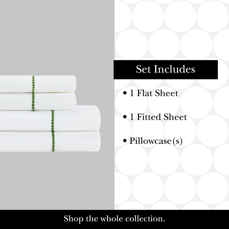 Dot Sheet Set, White/Pink , King Sheet Set