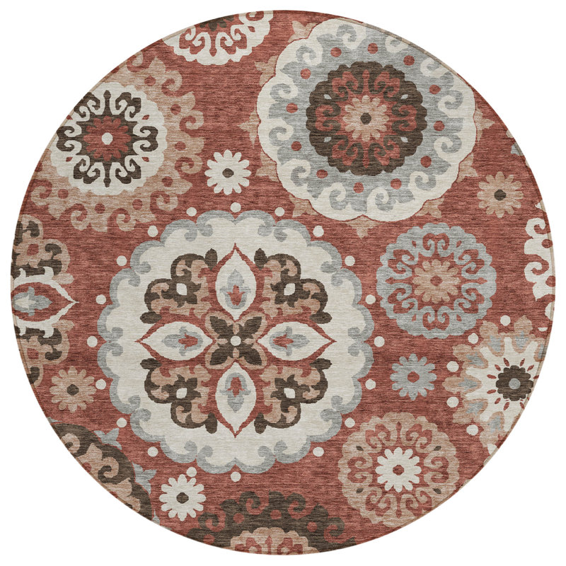  Ferrand Non-Slip Indoor / Outdoor Door Mat, Round 8'