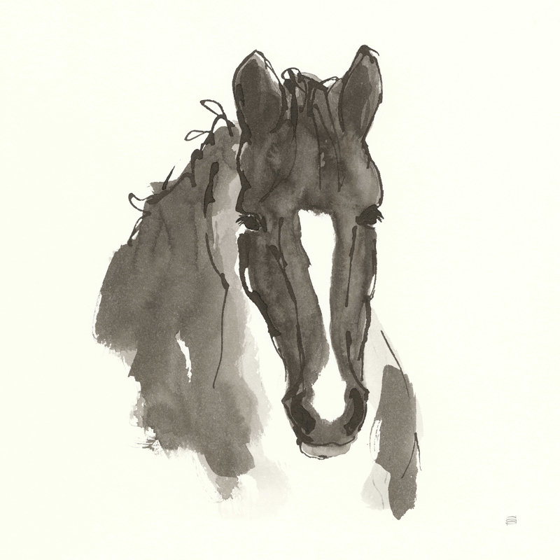 Portrait de cheval Almeta III, H 12 po x l 12 po, Non, Toile tendue