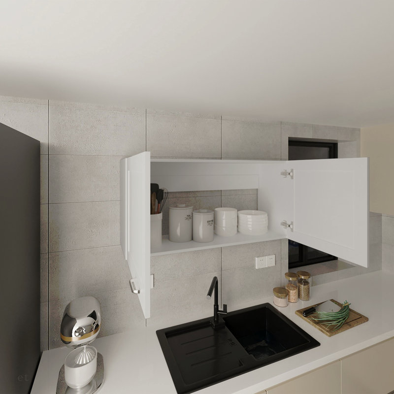 Armoire murale, 2 portes, blanc, Blanc