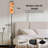  68.5" Standing Floor Lamp Vibrant Tropical Floral Palm Leaf Leopard Print Dimmable Metal Pole Lamp with Linen Lampshade LED Bulb Included