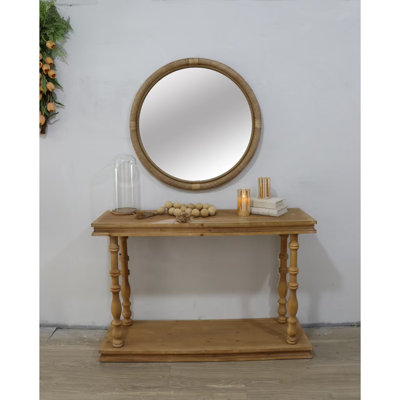 Miroir rond en rotin 31,9 po