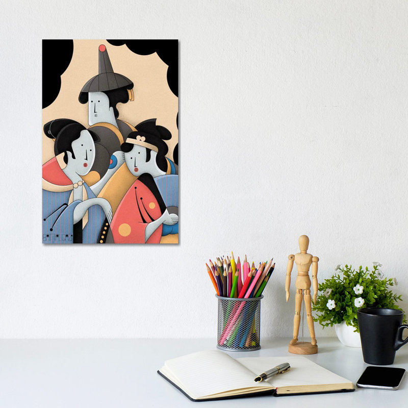 Japanese Maidens by John Battalgazi - Wrapped Canvas Print, 20.32 cm H x 30.48 cm W