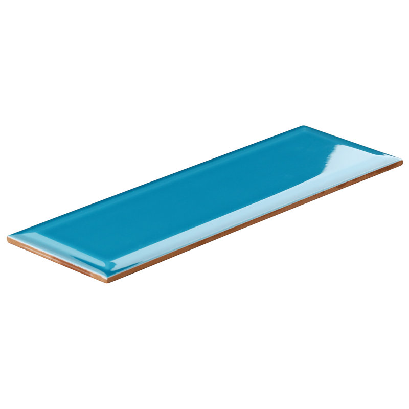 Danvers 3.93" x 11.81" Polished Beveled Ceramic Subway Wall Tile, Blue
