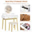 Ensemble coiffeuse avec miroir rond Everly Quinn