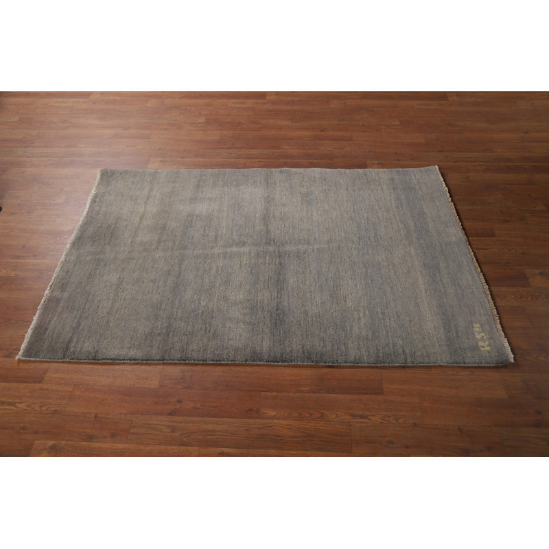 Tapis oriental gris moderne Gabbeh 3 x 5