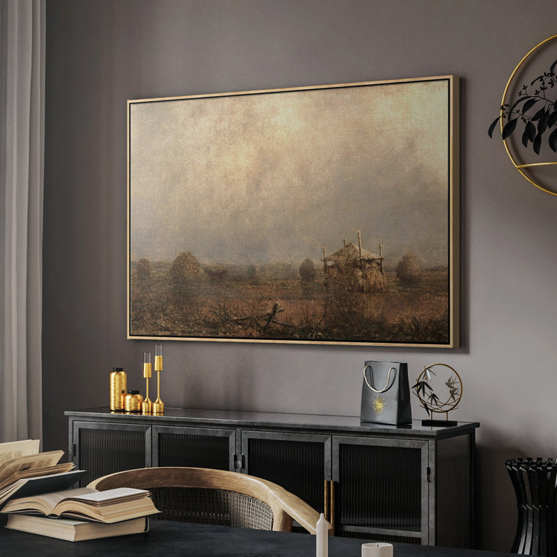 Paysage rétro -MV III, Toile tendue, H 25 po x l 37 po x P 1,5 po