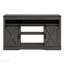 Meuble télé de style ferme de 58 po avec portes coulissantes de style grange et rangement, pour téléviseurs de 65 po et plus - Gris foncé