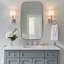 Miroir de salle de bain ovale moderne |  Cadre-424648690-433887493