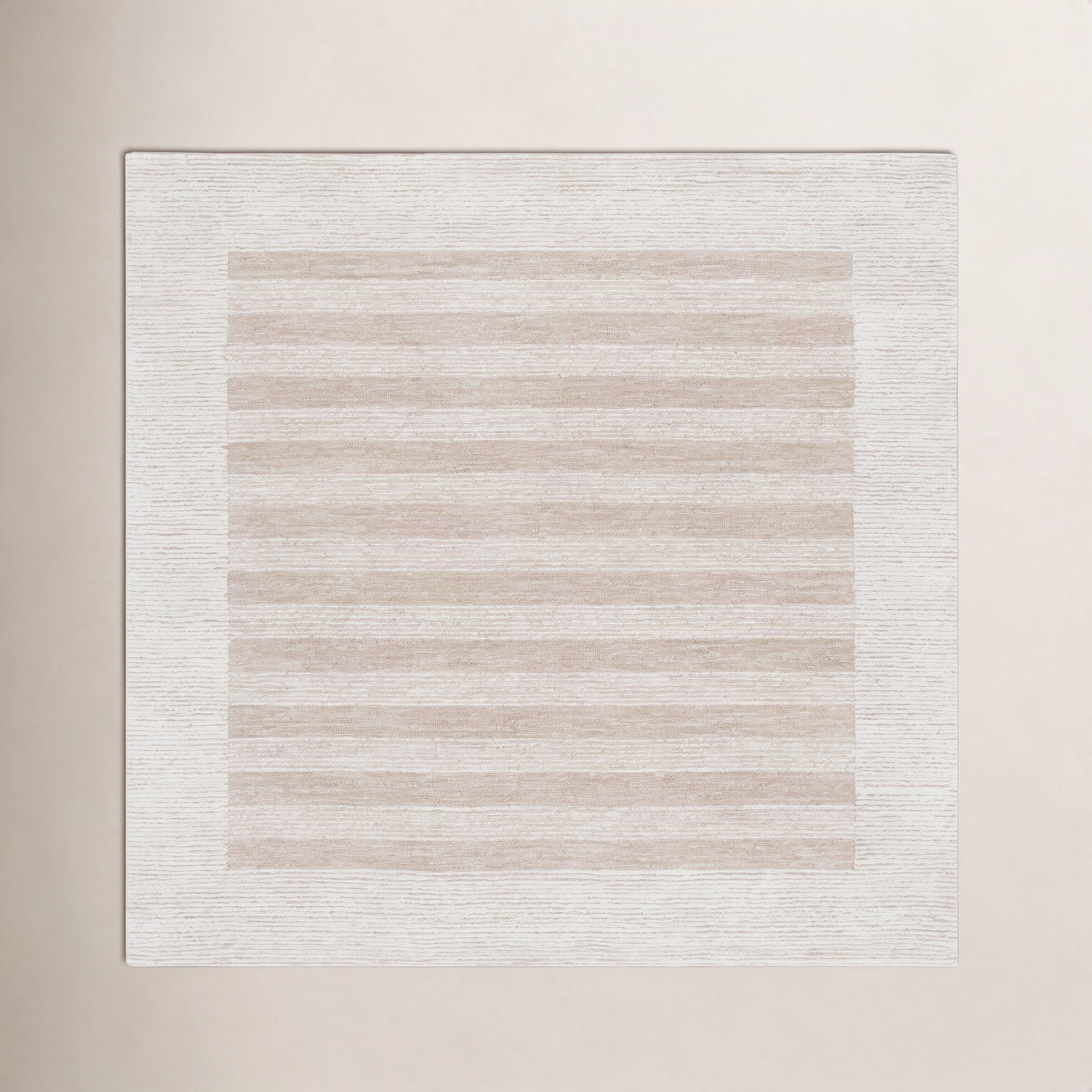 Hand-Tufted Striped Wool Rug, Square 6'