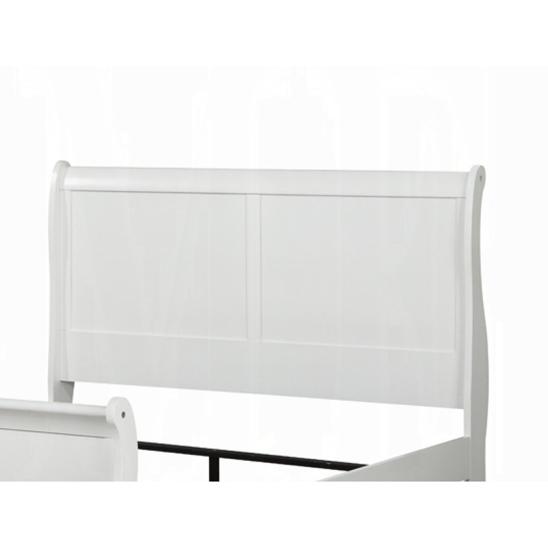 Louis Philippe Bed Component Headboard And Footboard, Twin, White