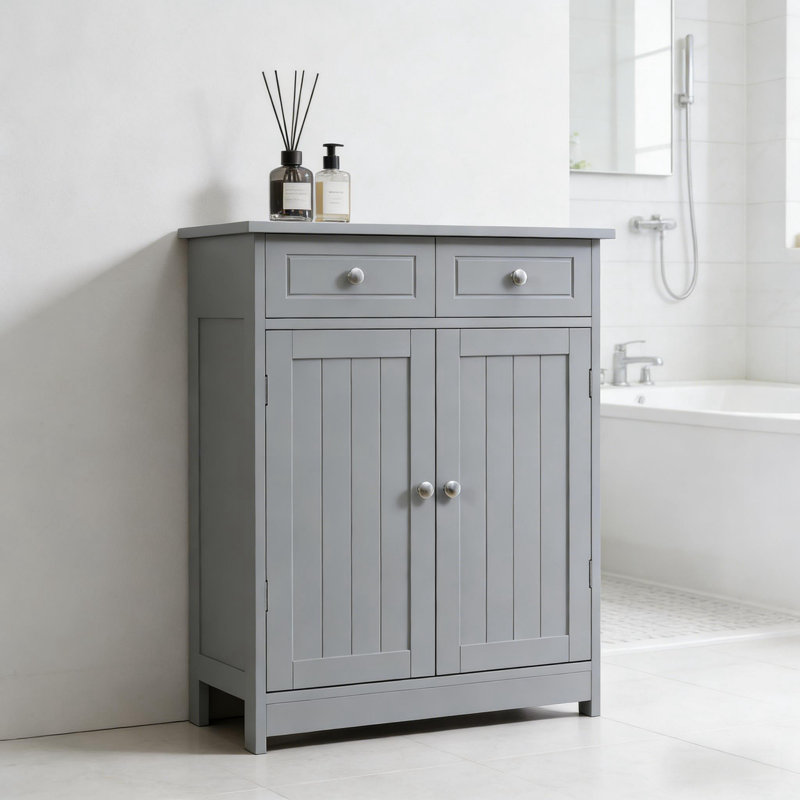 Armoire de plancher, armoire de vestibule, armoire de rangement autoportante, Gris