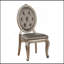 Ensemble de 2 chaises d'appoint grises et argentées capitonnées