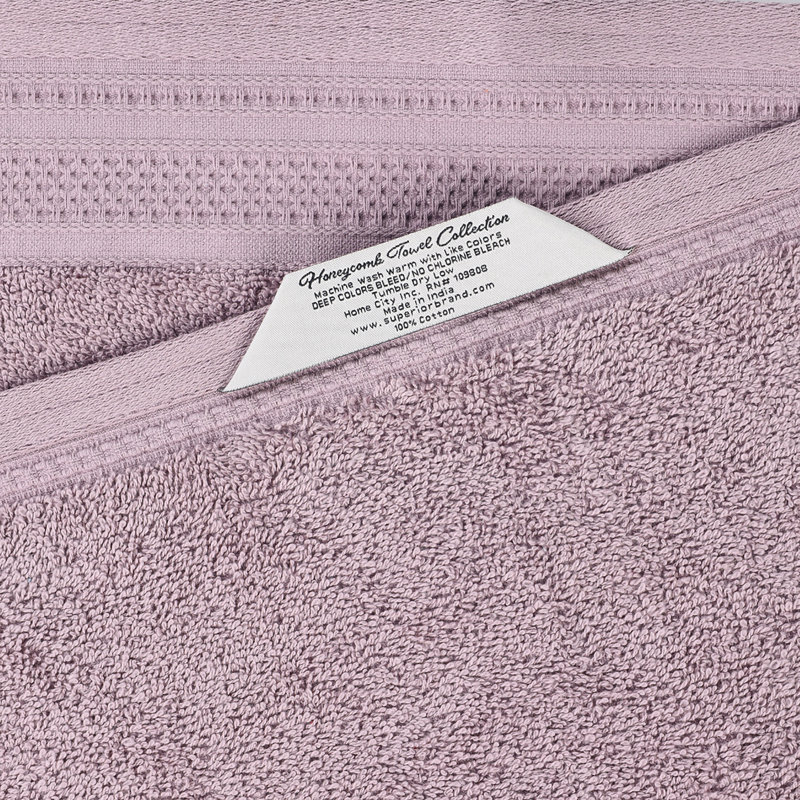 Ensemble de serviettes de bain 100% coton jacquard uni à motif de nid d'abeille 12 pièces Josann, Brouillard de mer