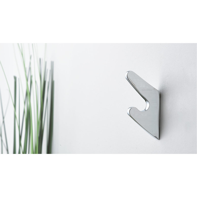 Contemporary Metal Wall Hook, Chrome