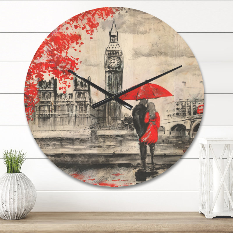Horloge murale Couples Walking in London, Moyenne