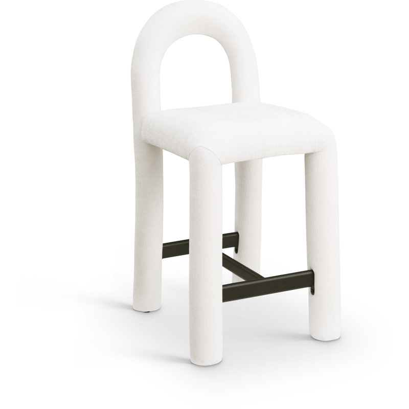 Amari Stool, Chenille Fabric, Cream