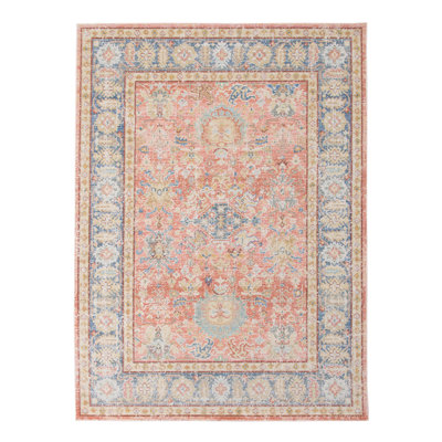 Bexhill  Weathered Vintage Oriental Coral Area Rug