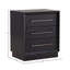 Humphreys 3-Drawer Pine Wood Nightstand, Black