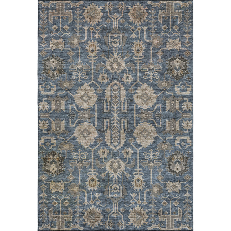 Premium Machine Washable Prisco Navy Rug