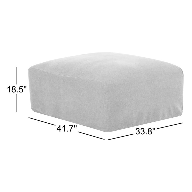 Repose-pieds rembourré 34 po Wilde, Toile crème crème