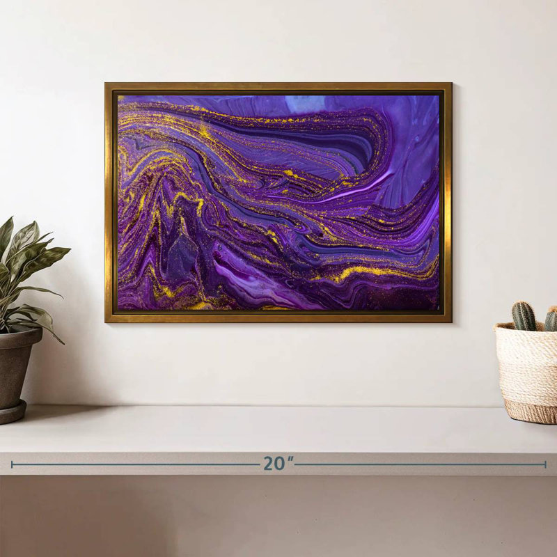 Cerisier mauve, Cadre flottant doré, 13 po x 9 po