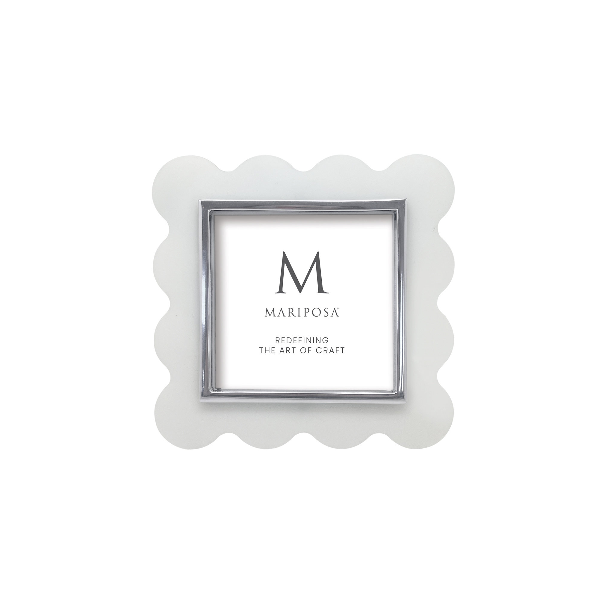 Mariposa Meadow Green with White Scallop Border 4x4 Frame