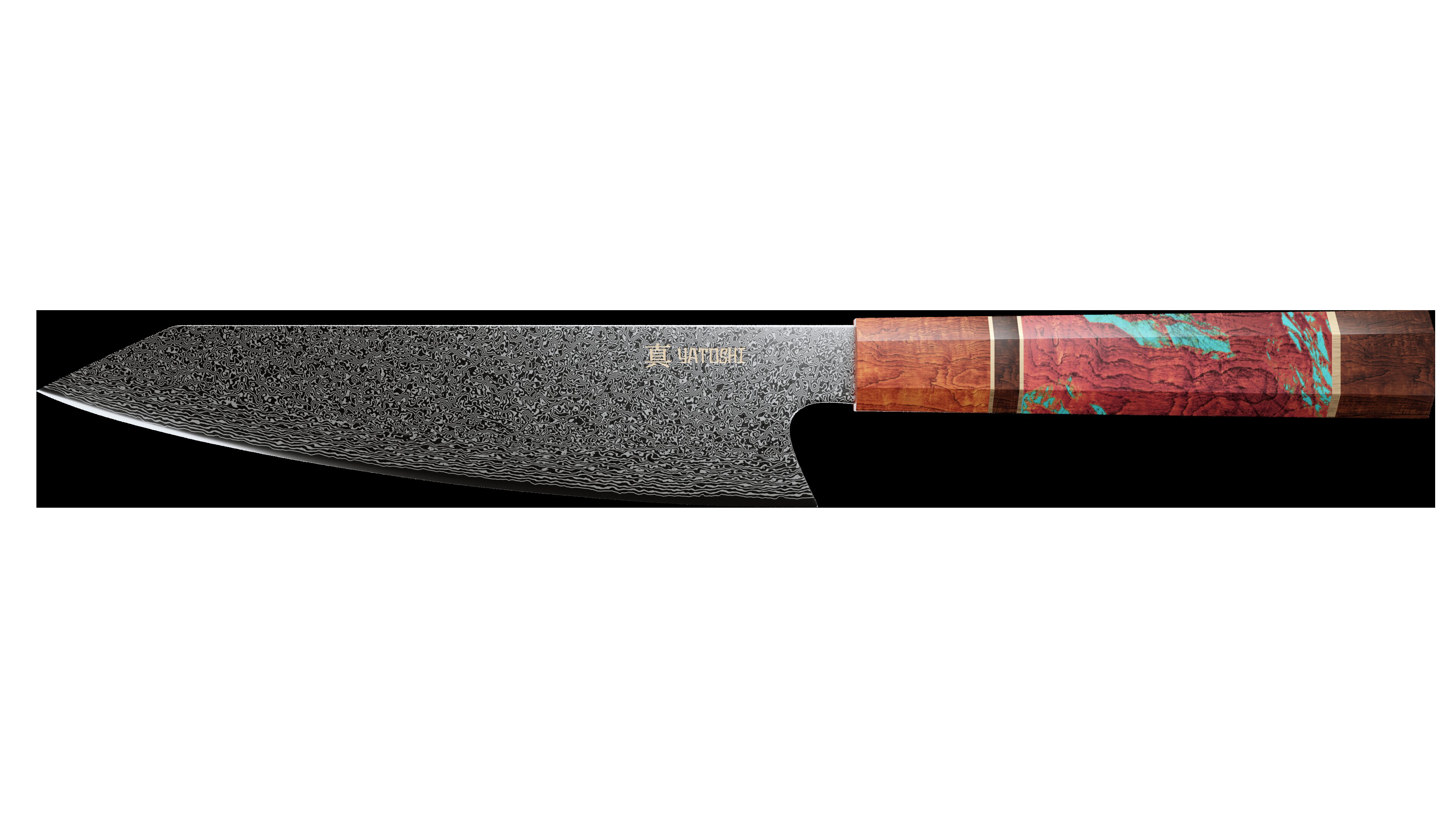 Yatoshi Knives 8 Chef's Knife KirirtsukeDamascus-multicolor