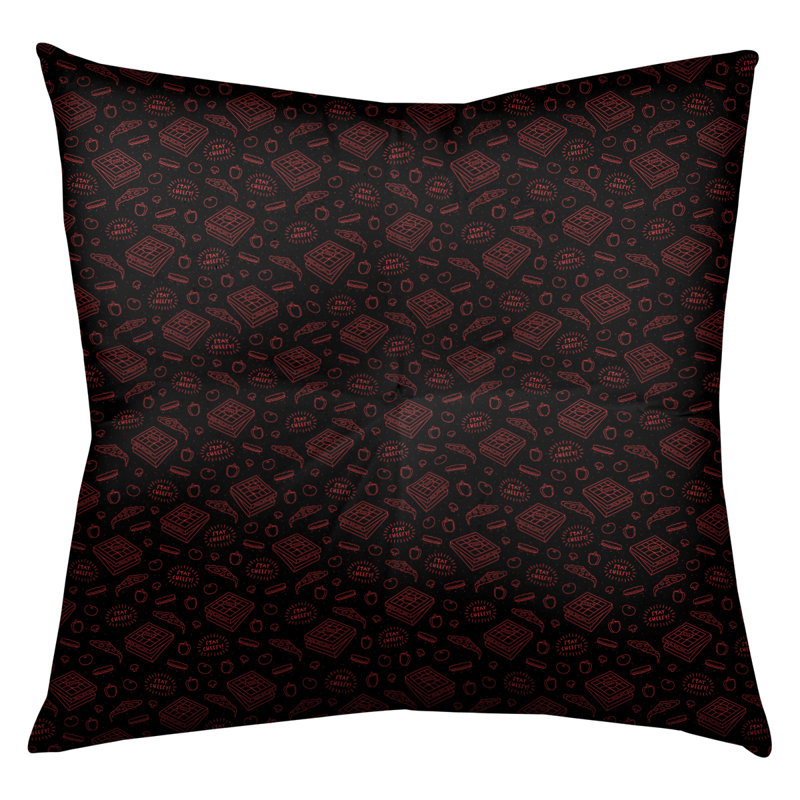 Coussin de sol Katelyn Elizabeth, 30 po x 30 po, Noir / rouge