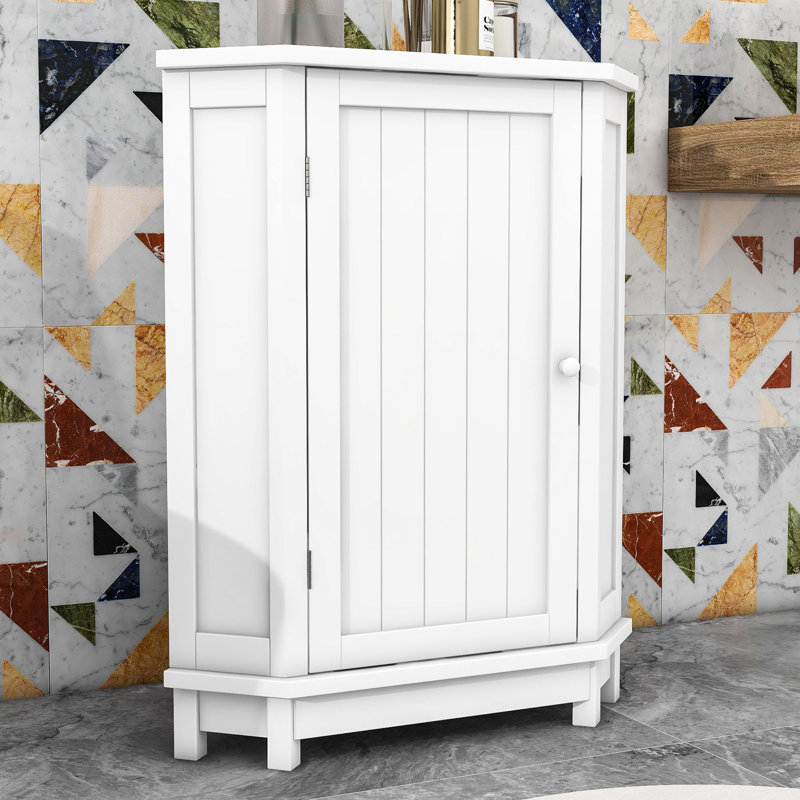 Armoire de salle de bain en coin Misiak, Blanc