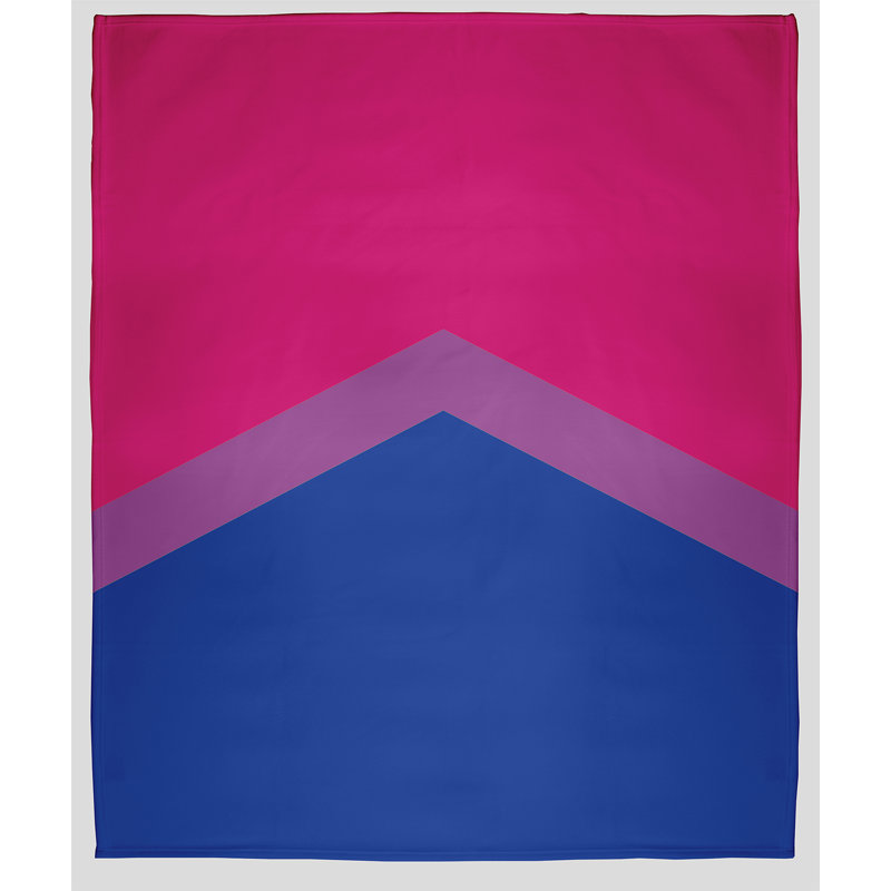 Plain Weave / Muslin Throw Blanket, Queen, Pink/Purple/Navy