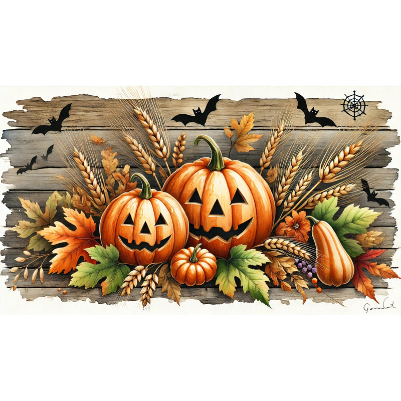 Toile de récolte de citrouille d'Halloween rustique, H 16 po x l 24 po x P 1,5 po