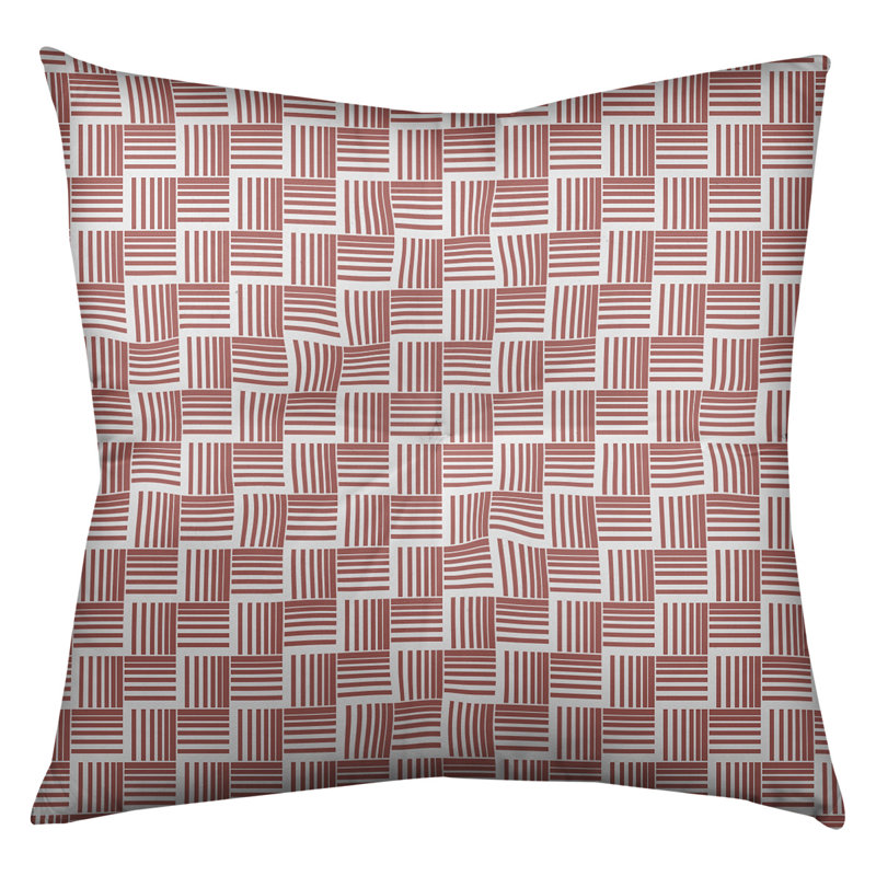Coussin de sol classique à rayures Baskettressées, 30 po x 30 po, Rouge/blanc