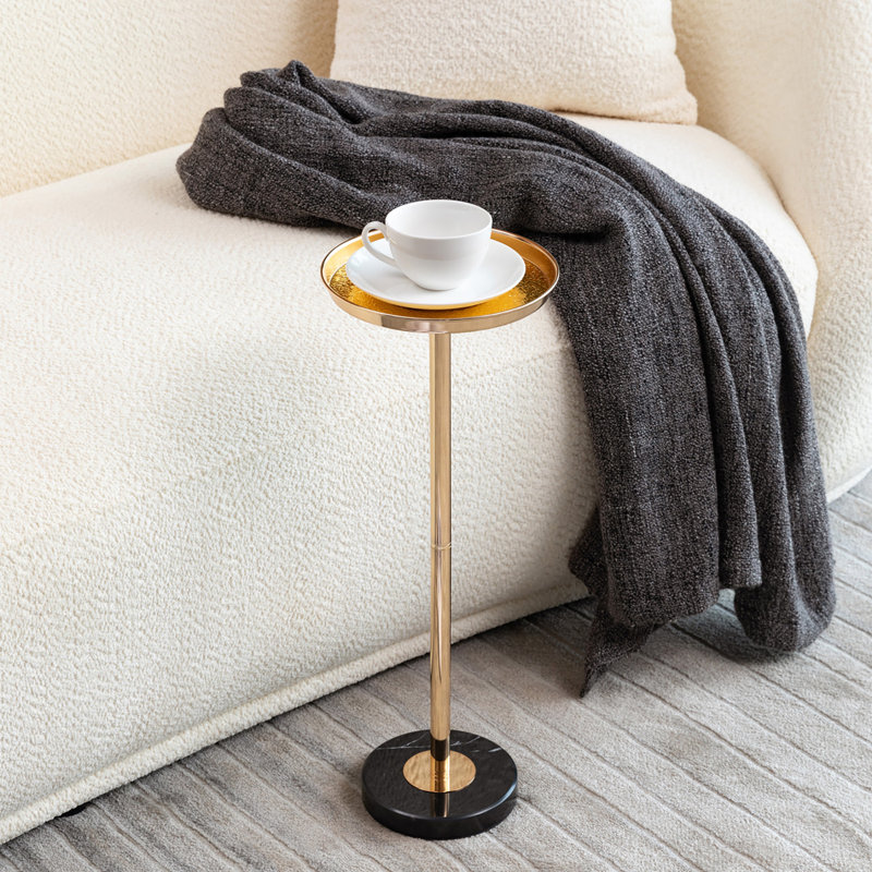 Table d'appoint réglable avec plateau en marbre
